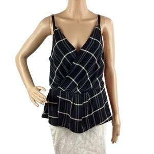 cabi Check Crossover Cami Top Style 3986 Size 8 Black